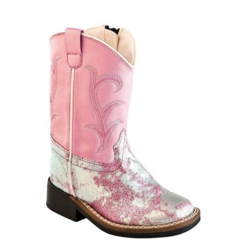 Old West Girls Pink/Silver Boots