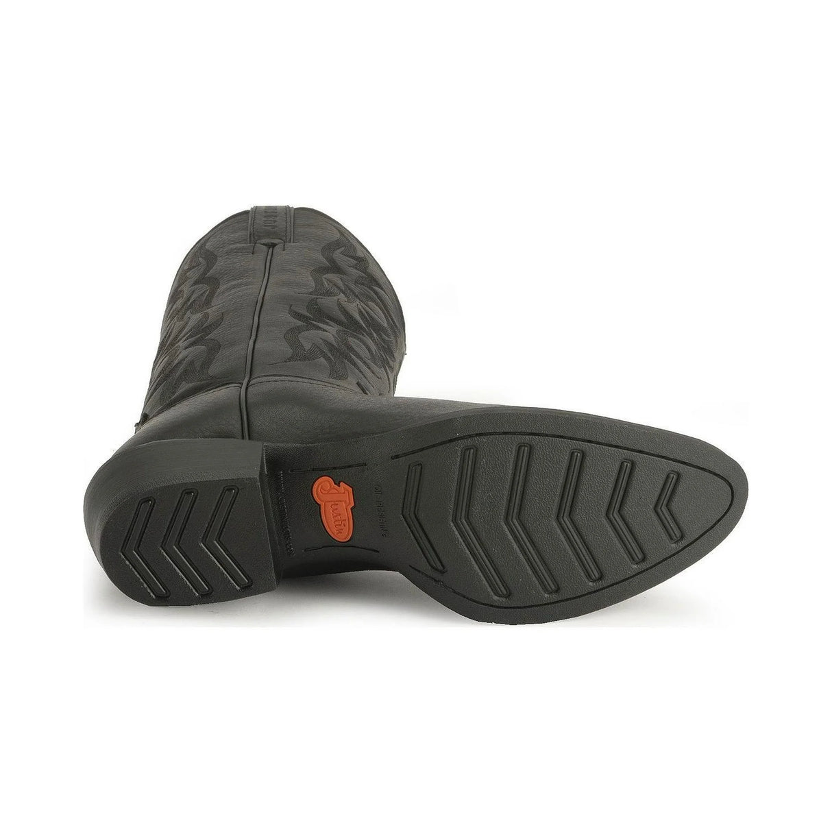 Justin Men’s Stampede Black Deercow Leather Boots