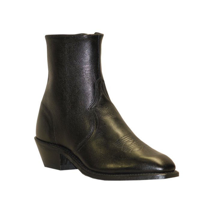 Abilene Black Cowhide Zip-up Boot