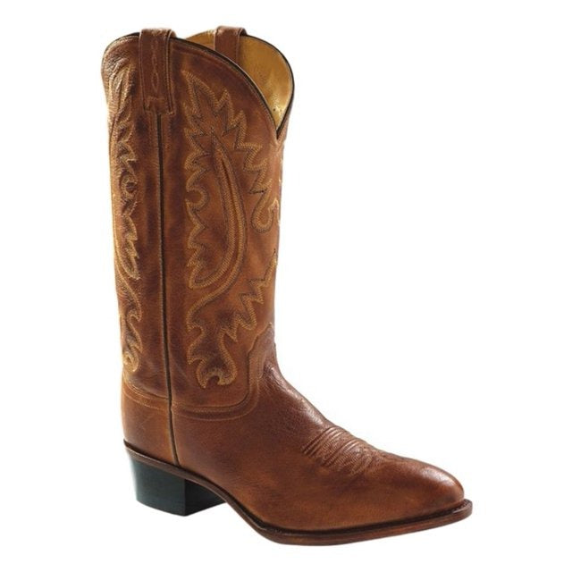 Old West Men's Leather Round Toe Pegged Tan Canyon Boot