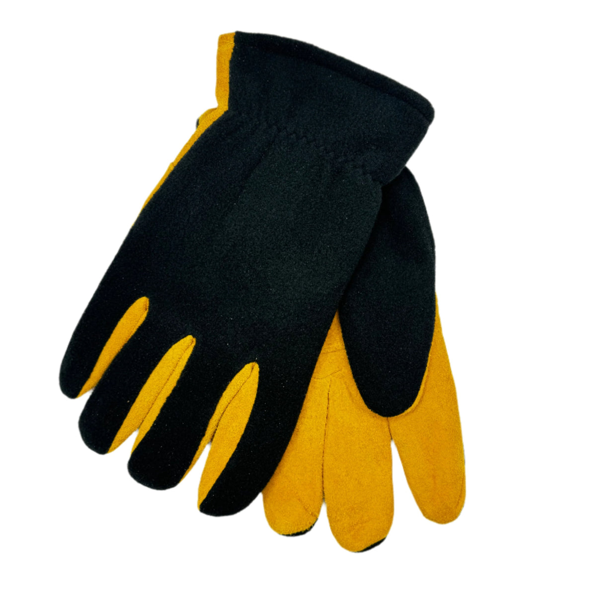 Yellow/Black Deerskin Gloves