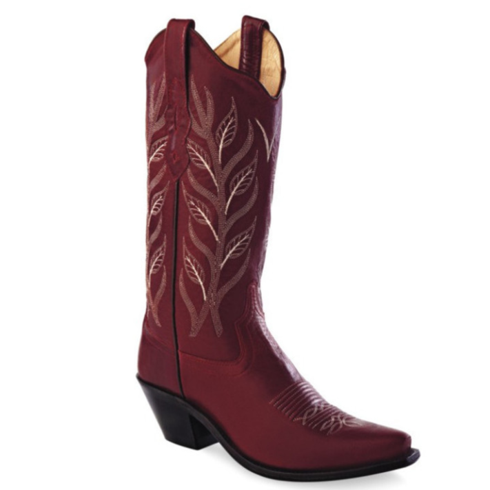 Old West Girls Red Fancy Snip Toe Boot