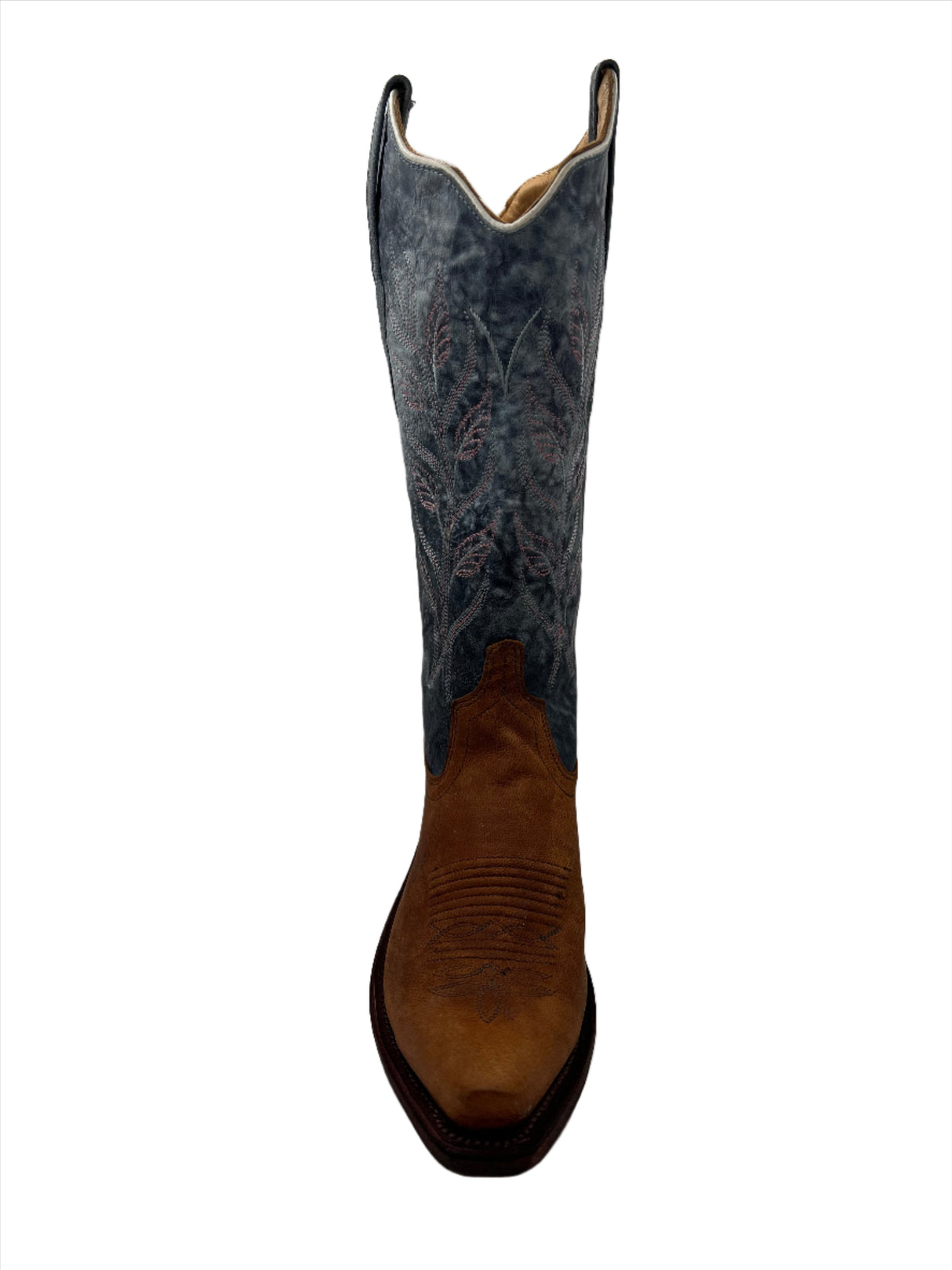 Old West Women's Oily Leather 12in Fancy Stitch Boot