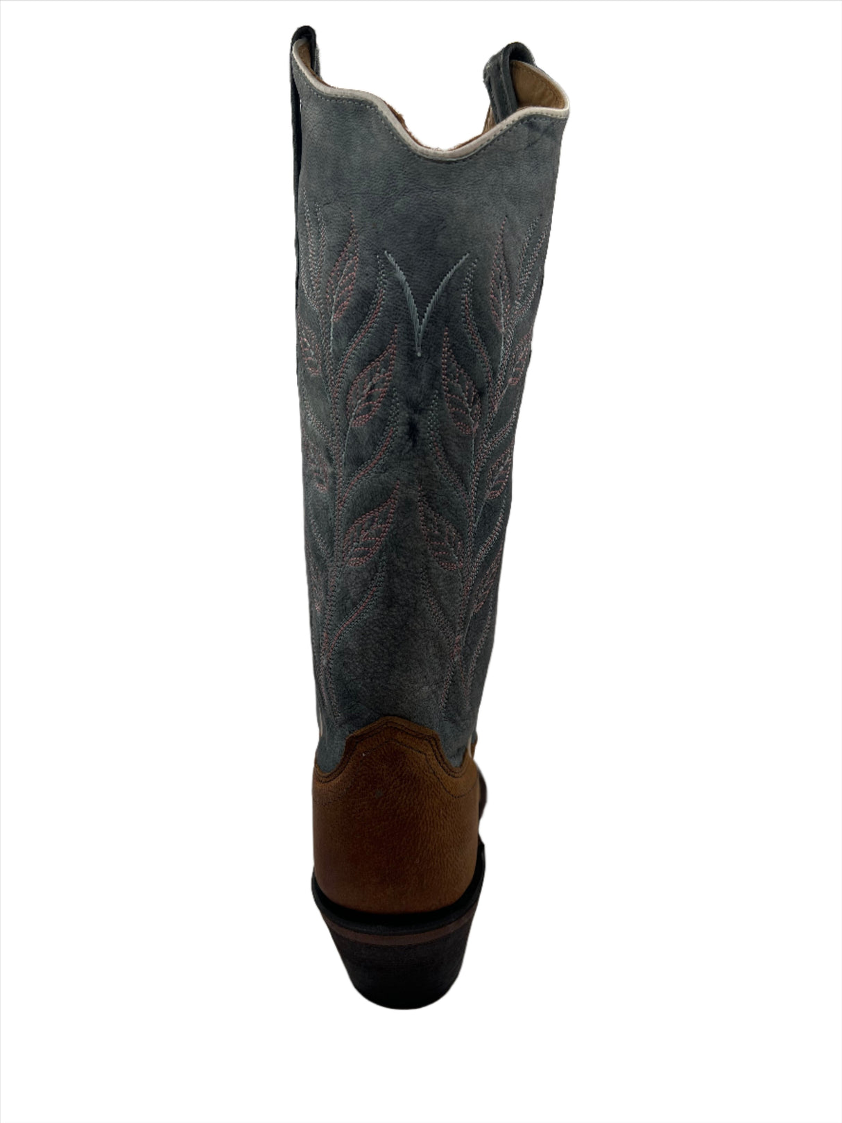 Old West Women's Oily Leather 12in Fancy Stitch Boot