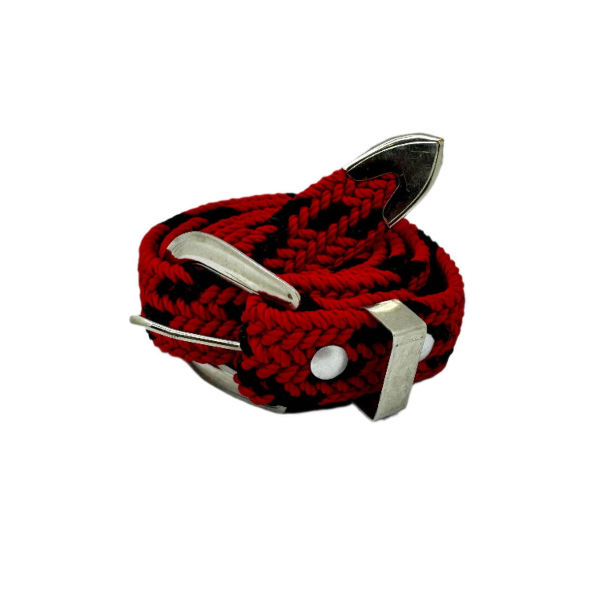 Lady's Thin Red/Black Braided Belt