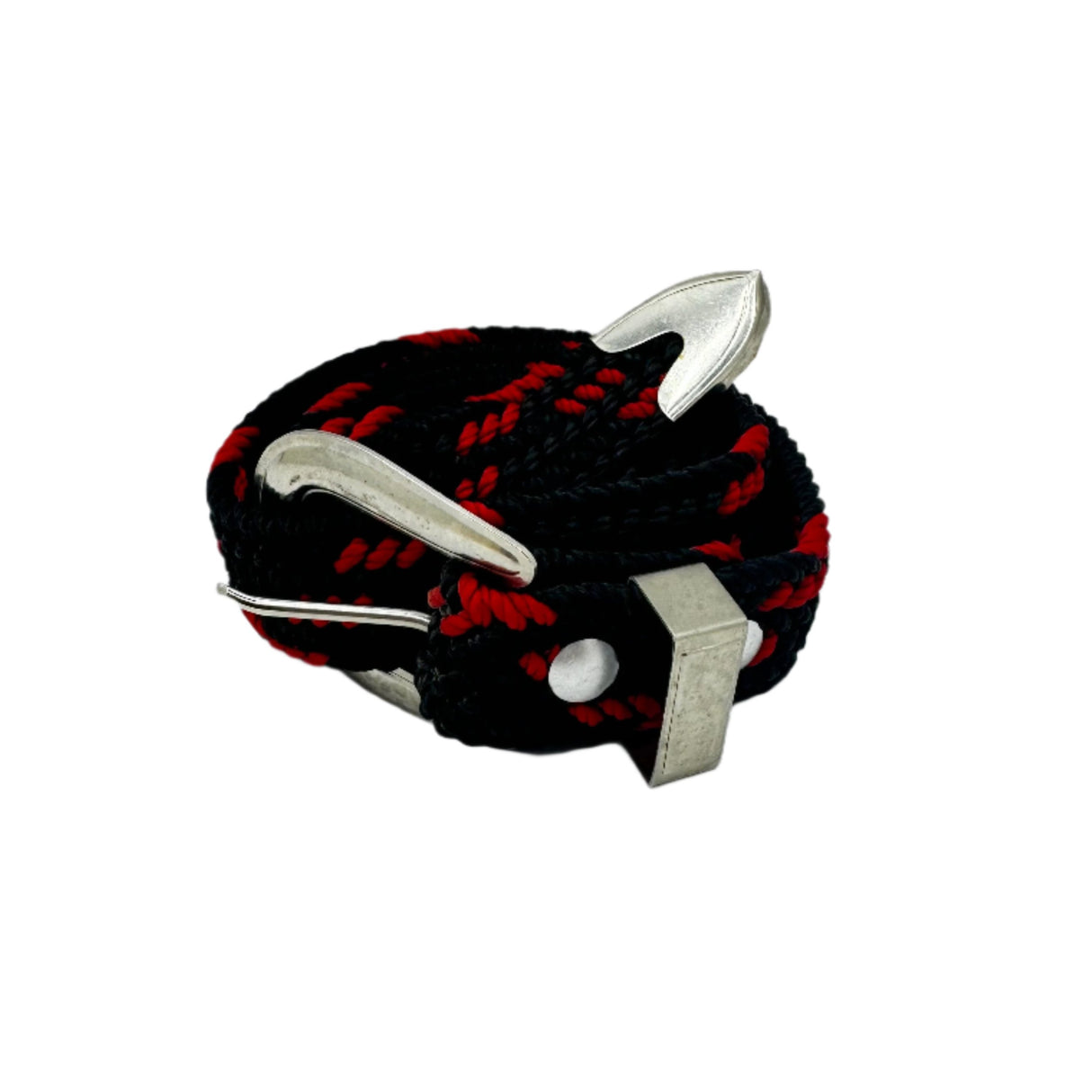 Lady's Thin Black/Red Braided Belt