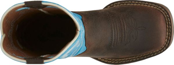 Justin Chocolate Brown Buffalo Kids Western Boot