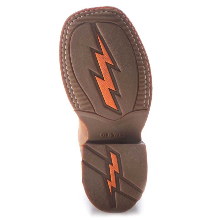 Old West Kids Leather Square Toe Western Boots