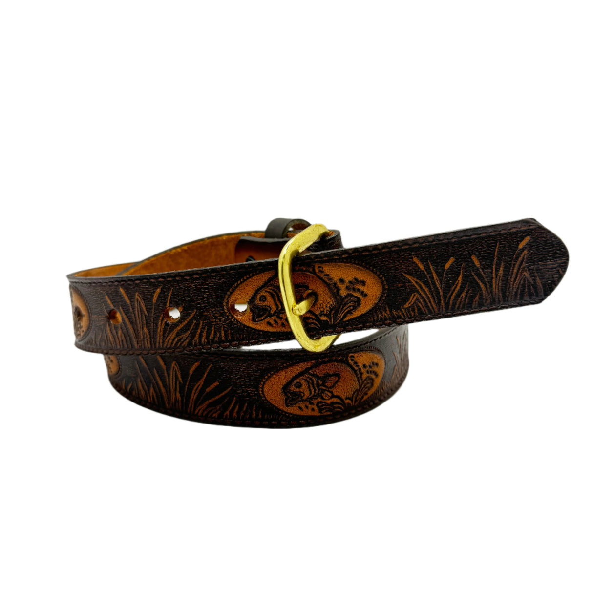 Kids Jumping Fish Cowhide Belt