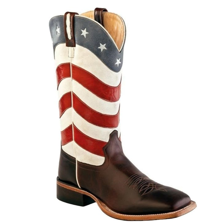 Old West Men's USA Flag Leather 13in Boot