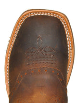 Old West Kids Corded Brown Distress Cowboy Boots