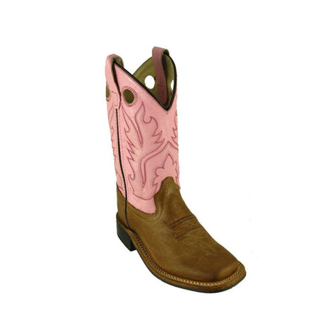 Old West Girls Pink And Tan Boot