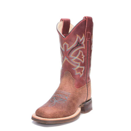 Old West Boys Rust Red Western Boot